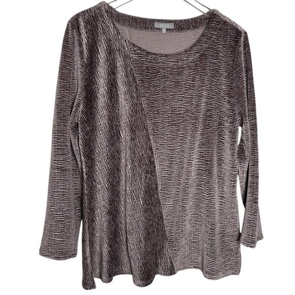 HABITAT clothes to live in Size Large Crinkle velvet tunic top slate gray - Picture 1 of 8